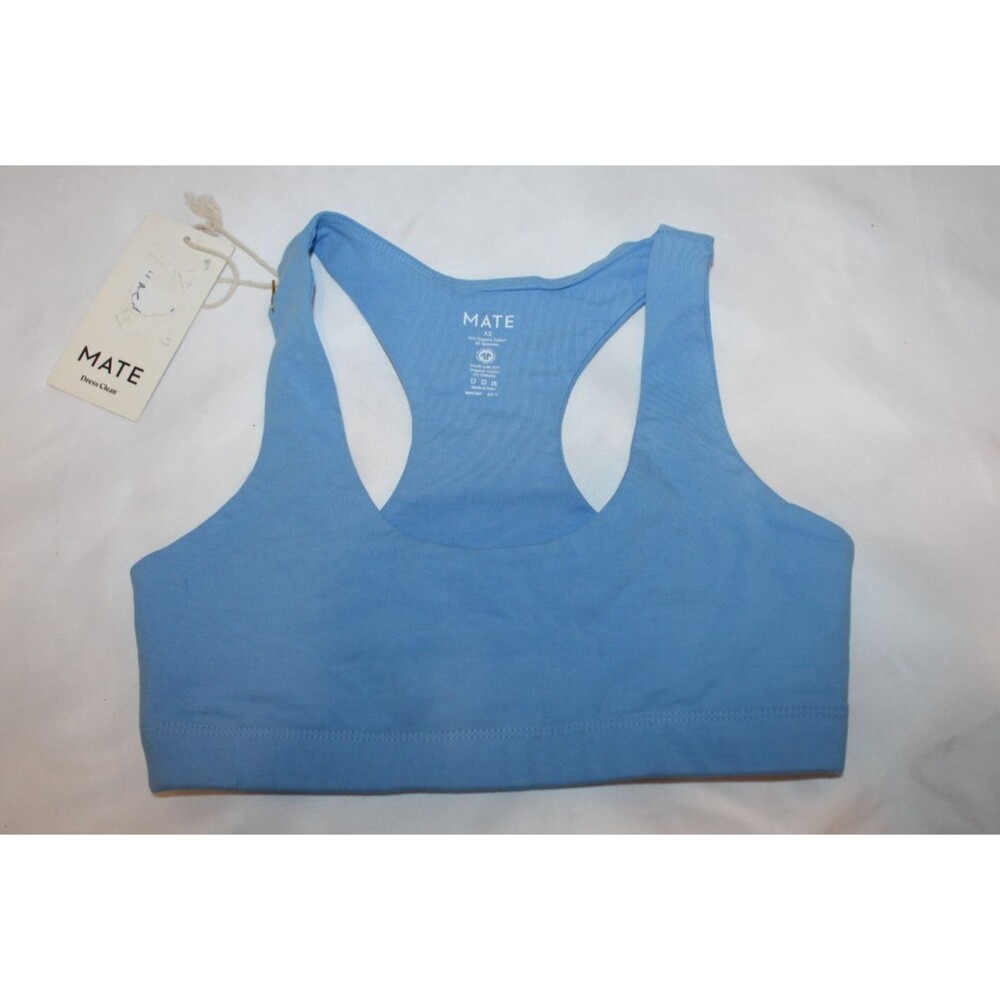 Mate the Label Women's Organic Stretch Sports Bra XS LAGOON BLUE